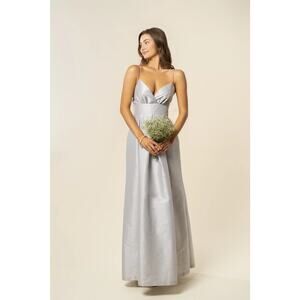 LulaKate Silver Shantung Silk dress size 12